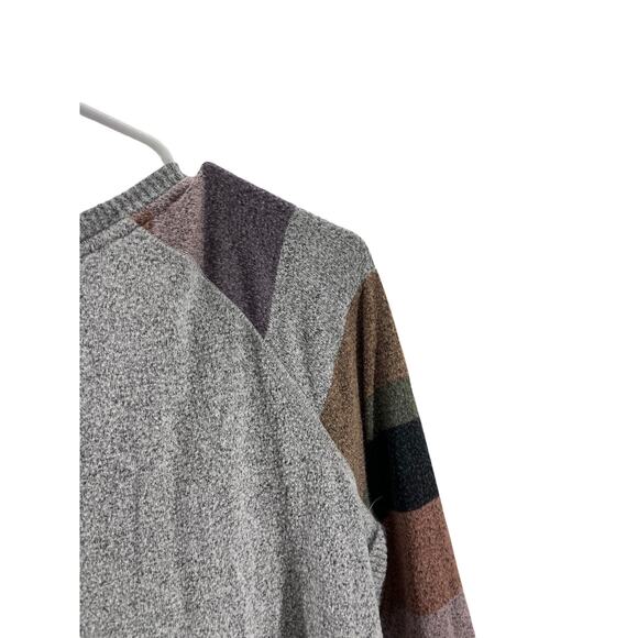 Maurices Gray Striped 3/4 Sleeve Pullover Sweater Women's Size Small - Picture 10 of 12